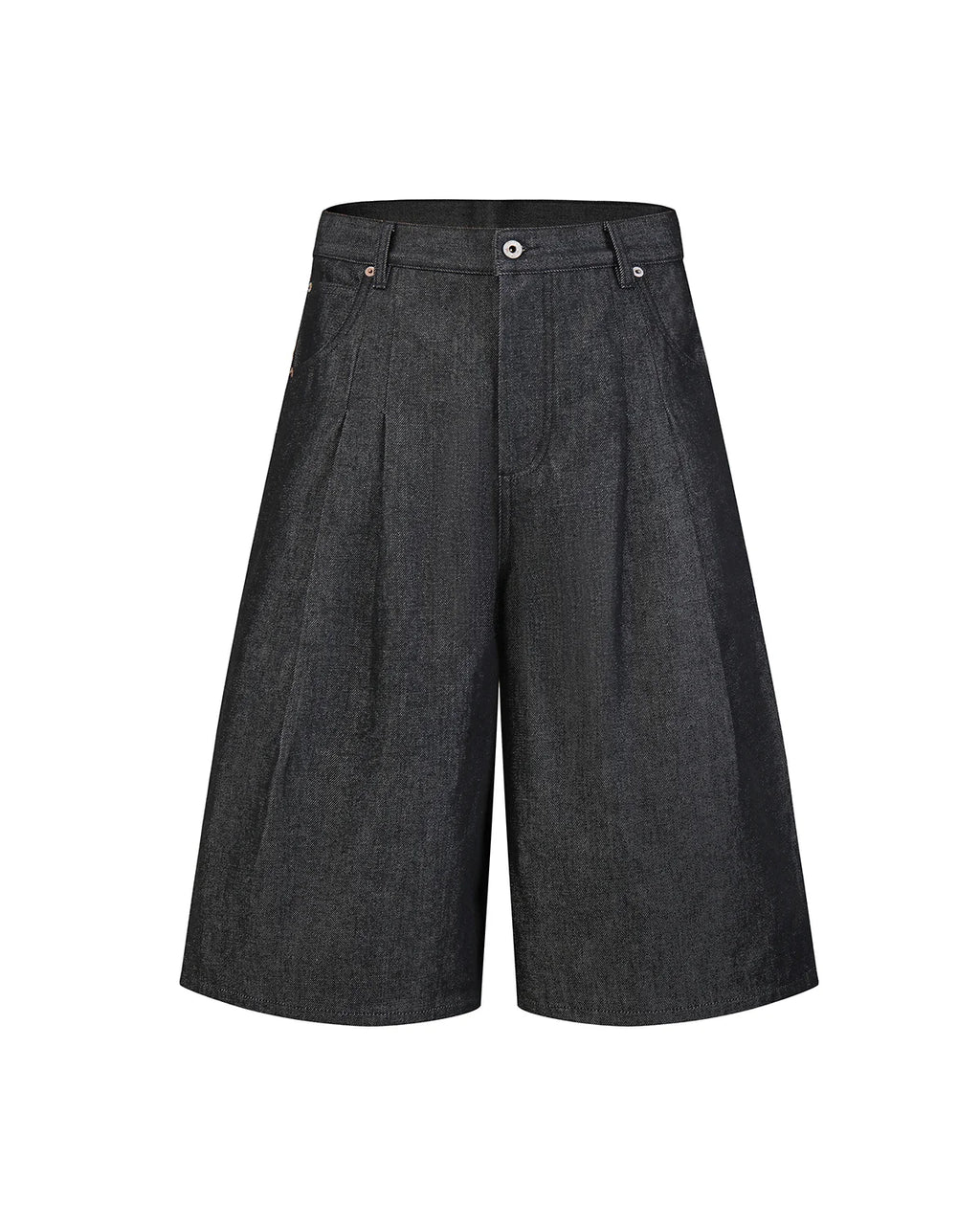 Peoplesense Pleated Baggy Raw Denim Jorts
