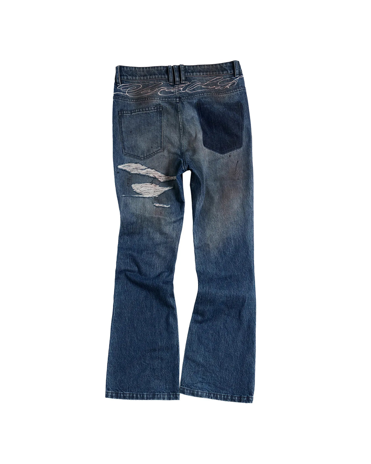 Peoplesense Distressed Star Studded Flare Jeans