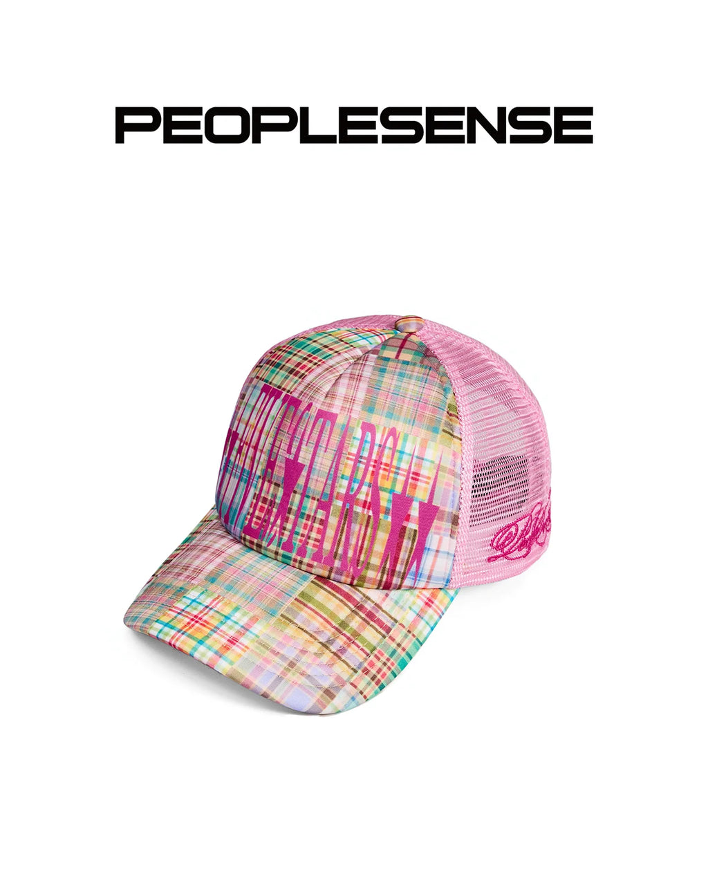 Peoplesense Retro Plaid Trucker Mesh Cap