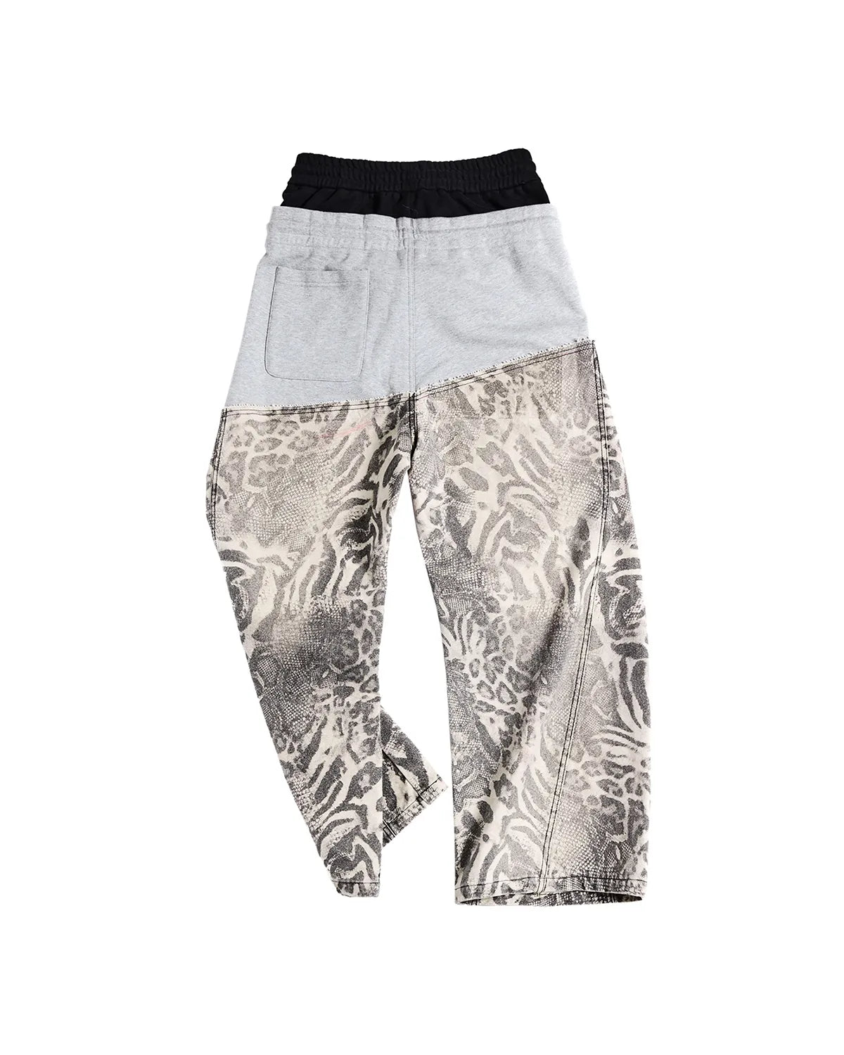 Peoplesense Black-Grey Double-Waist Animal Print Pants