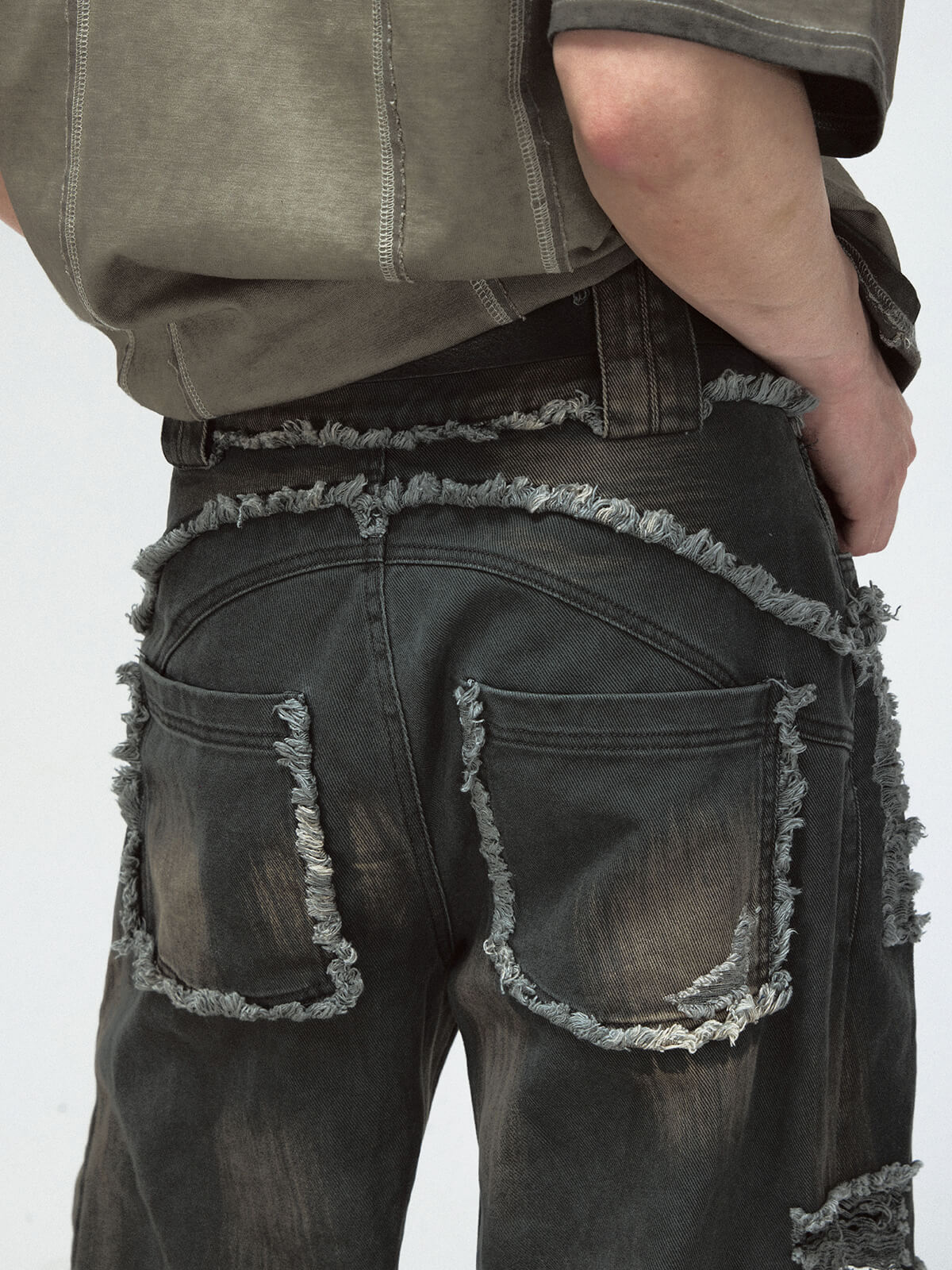 Peoplesense Distressed Wide-Leg Jeans