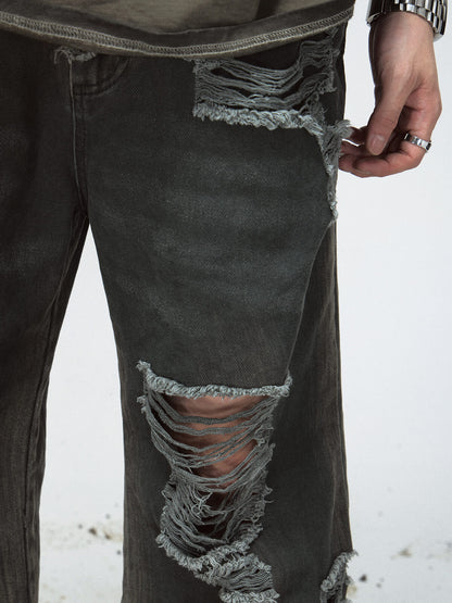 Peoplesense Distressed Wide-Leg Jeans