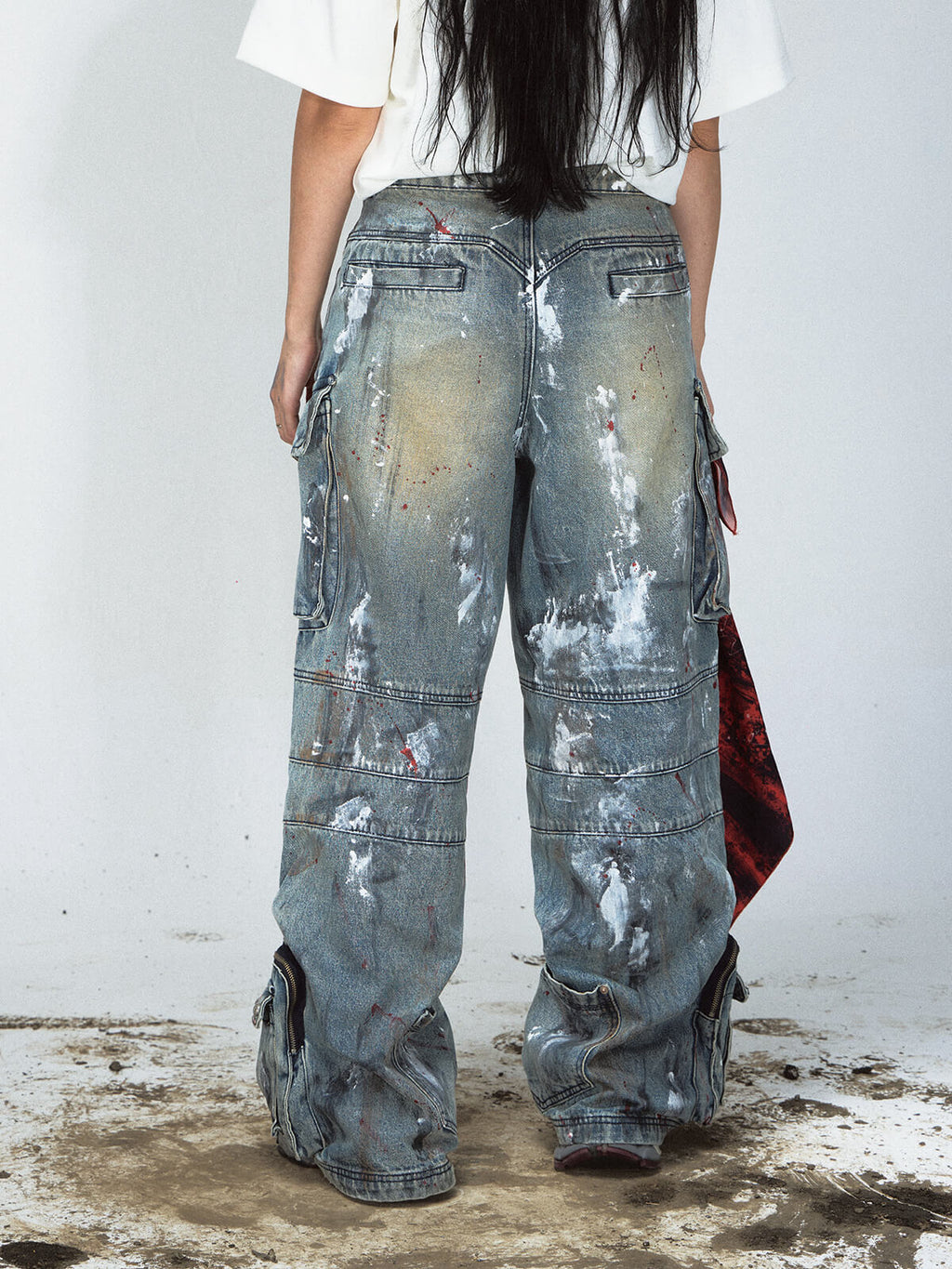 Peoplesense Paint Splatter Ripped Jeans