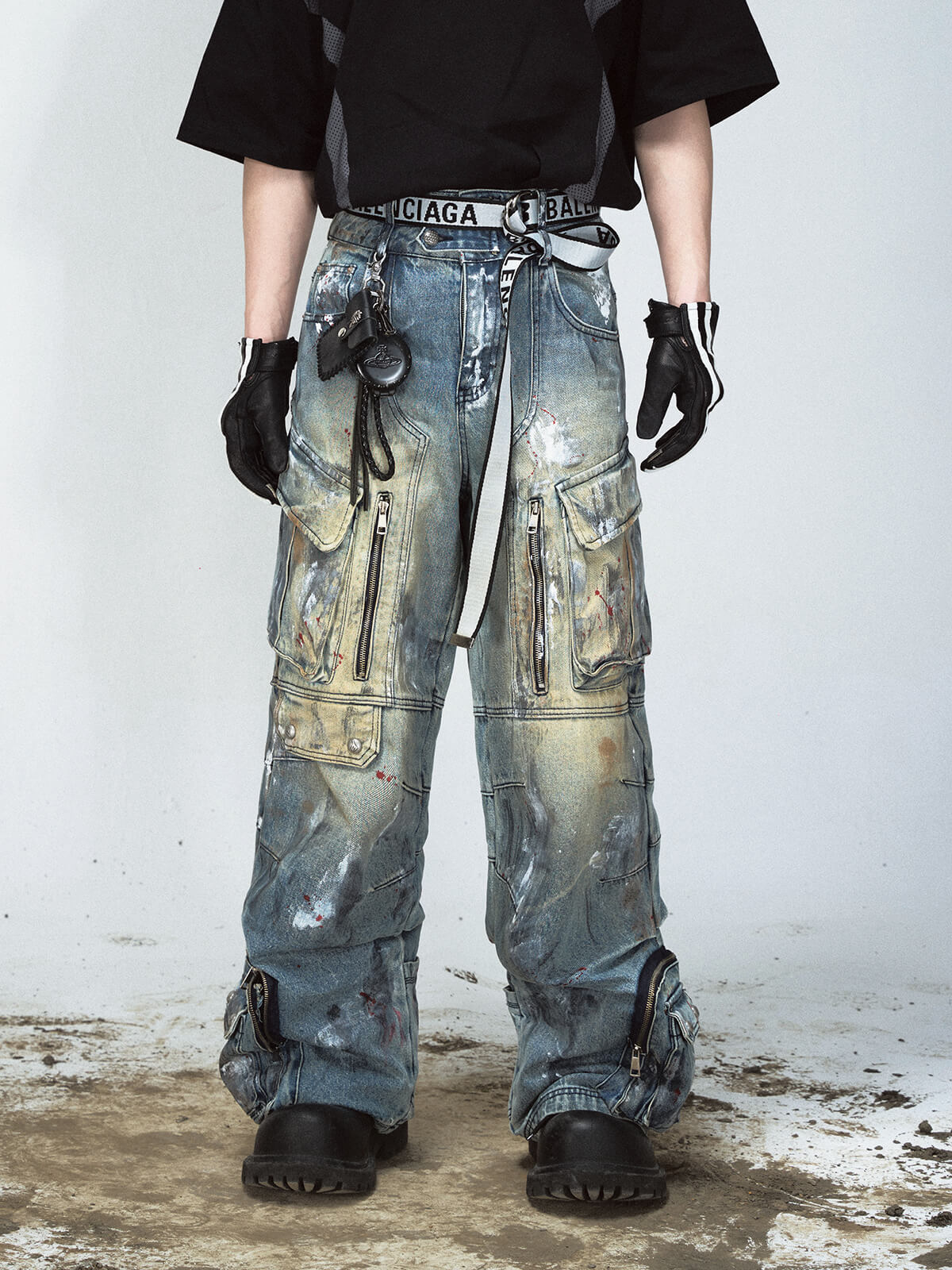 Peoplesense Paint Splatter Ripped Jeans