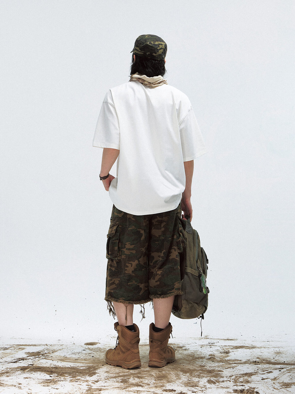 Peoplesense Vintage Cutout Oversized T-Shirt