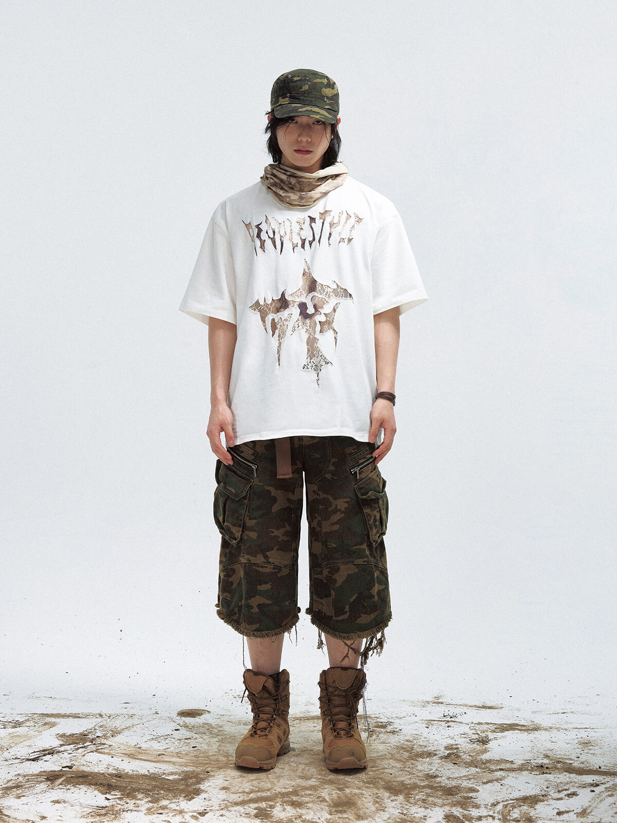 Peoplesense Vintage Cutout Oversized T-Shirt