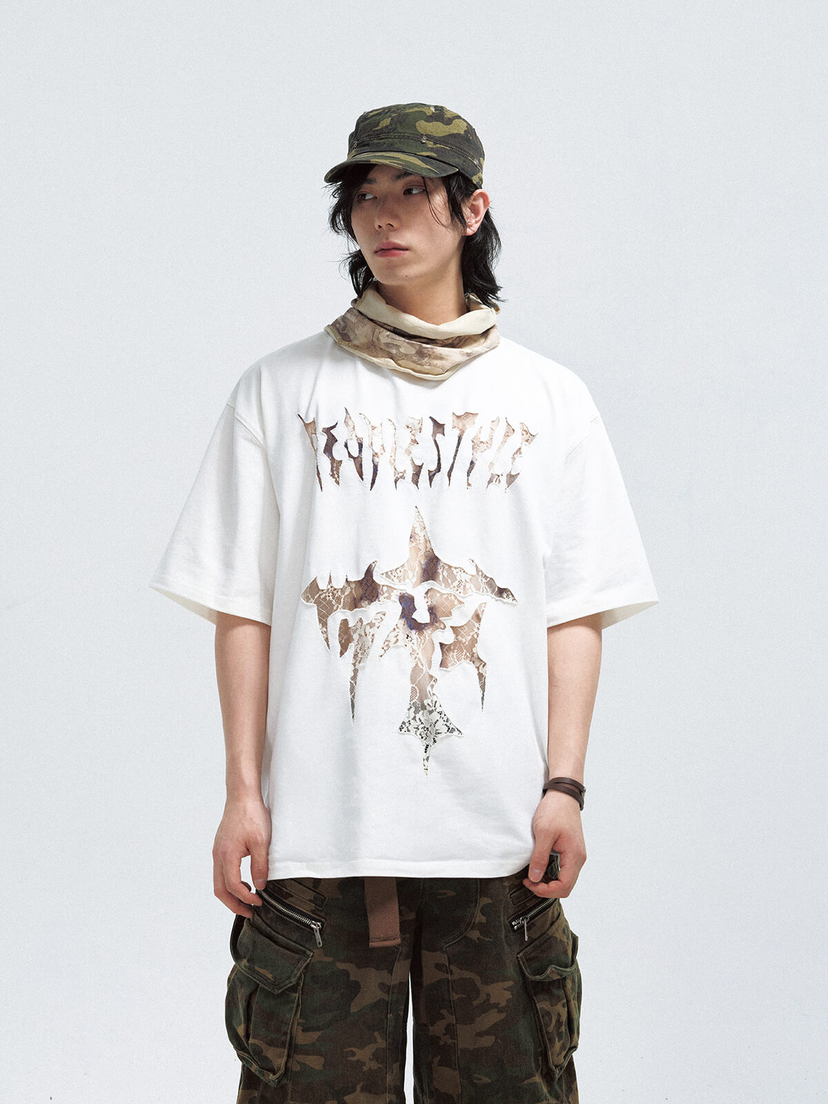 Peoplesense Vintage Cutout Oversized T-Shirt