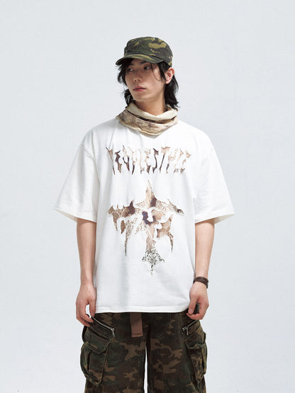 Peoplesense Vintage Cutout Oversized T-Shirt
