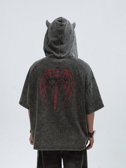 Peoplesense Vintage Little Devil Hooded T-Shirt