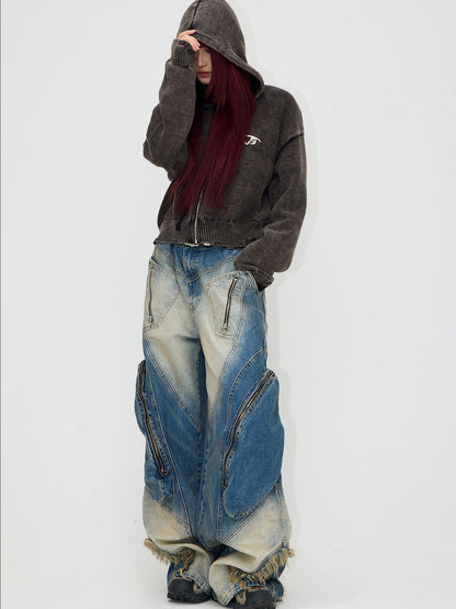 Peoplesense Interstellar Structure Washed Denim Jeans