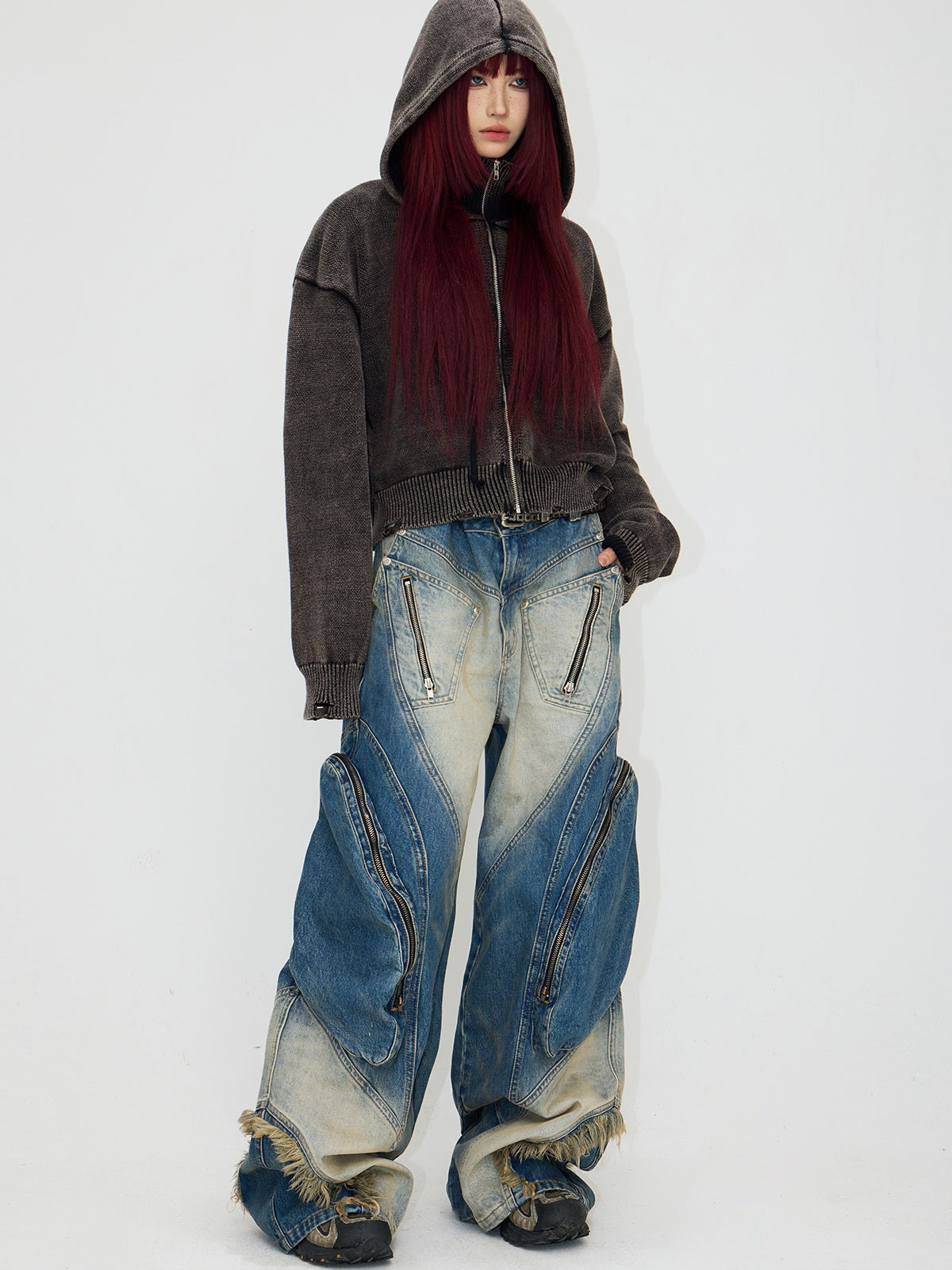 Peoplesense Interstellar Structure Washed Denim Jeans