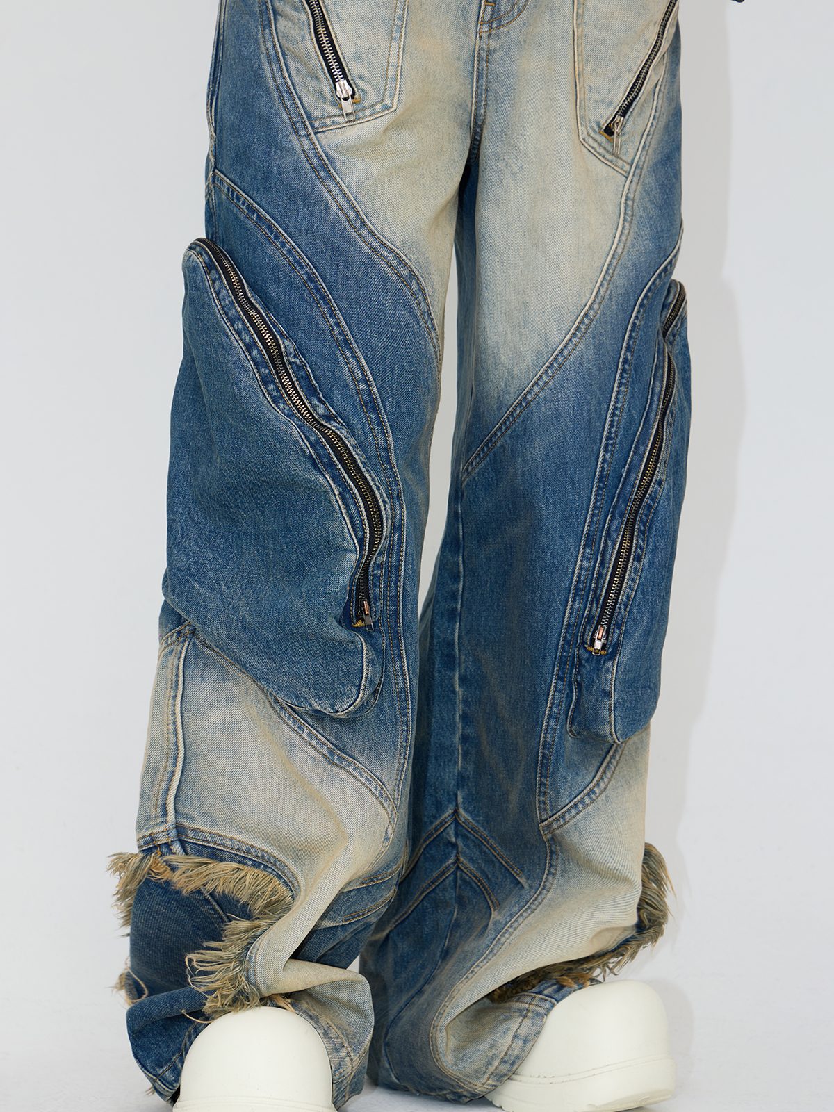 Peoplesense Interstellar Structure Washed Denim Jeans