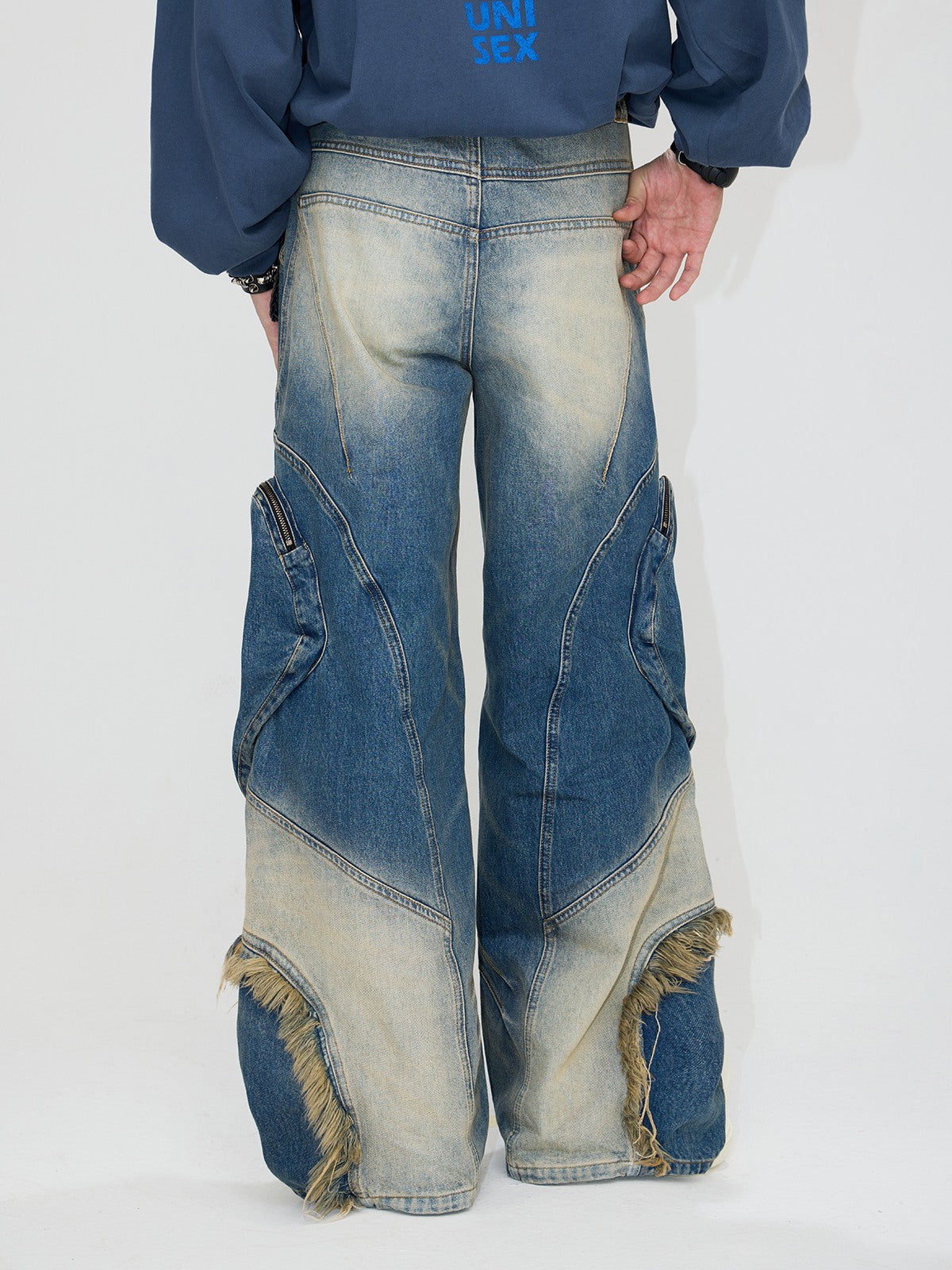 Peoplesense Interstellar Structure Washed Denim Jeans
