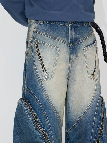 Peoplesense Interstellar Structure Washed Denim Jeans