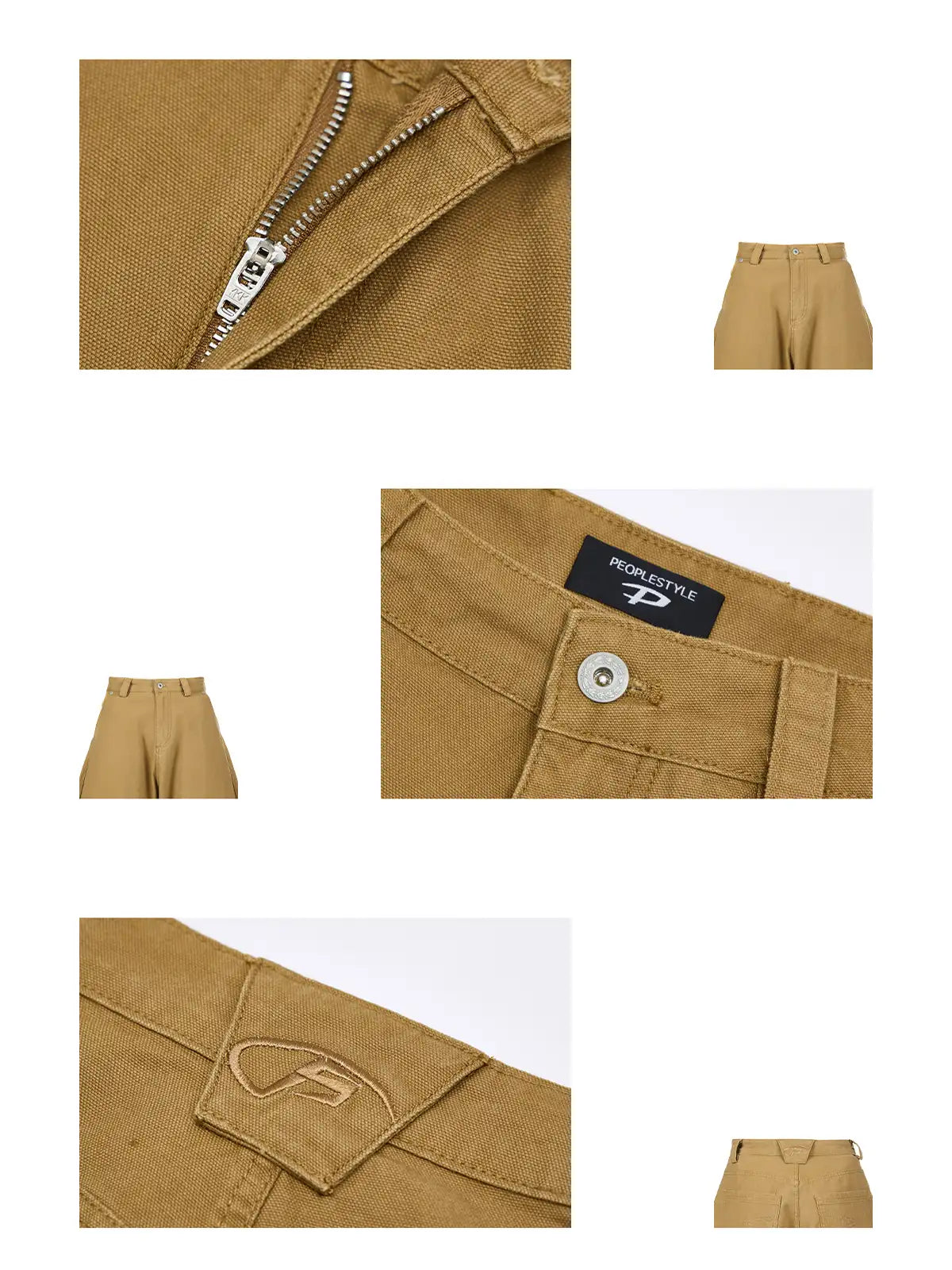 Peoplesense Retro Curved Leg Trousers Brown