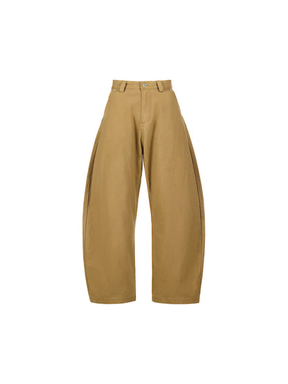 Peoplesense Retro Curved Leg Trousers Brown