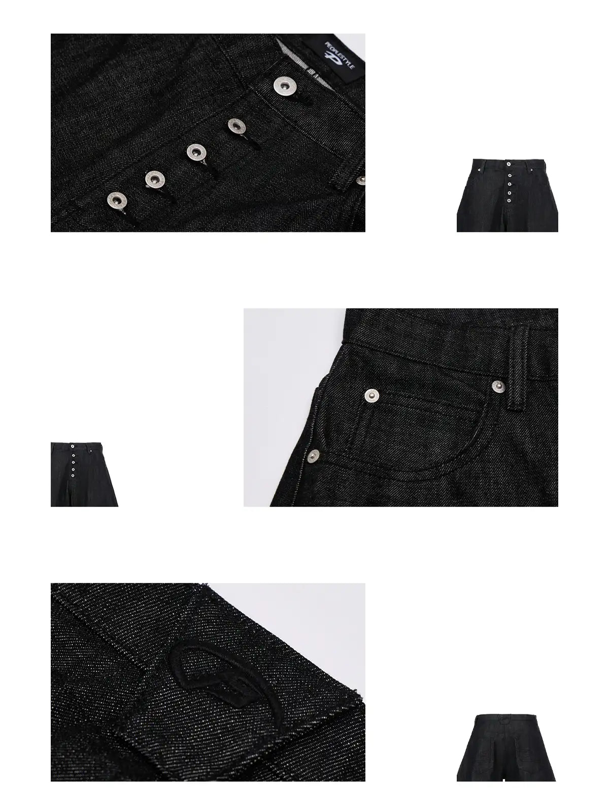 Peoplesense Black Raw Denim Jeans with Button Fly – peoplesense