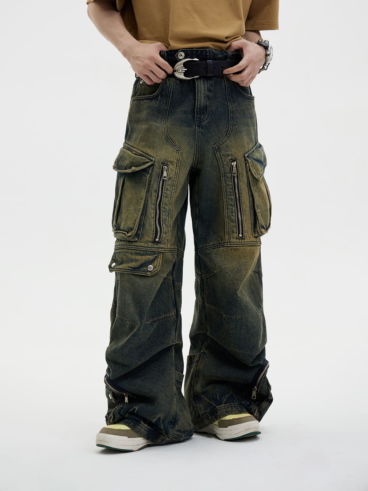 PeopleStyle Vintage Jeans ワイドパンツ ジーンズ PeopleStyle ヴィンテージブルー ワイドレッグジーンズ – peoplesense
