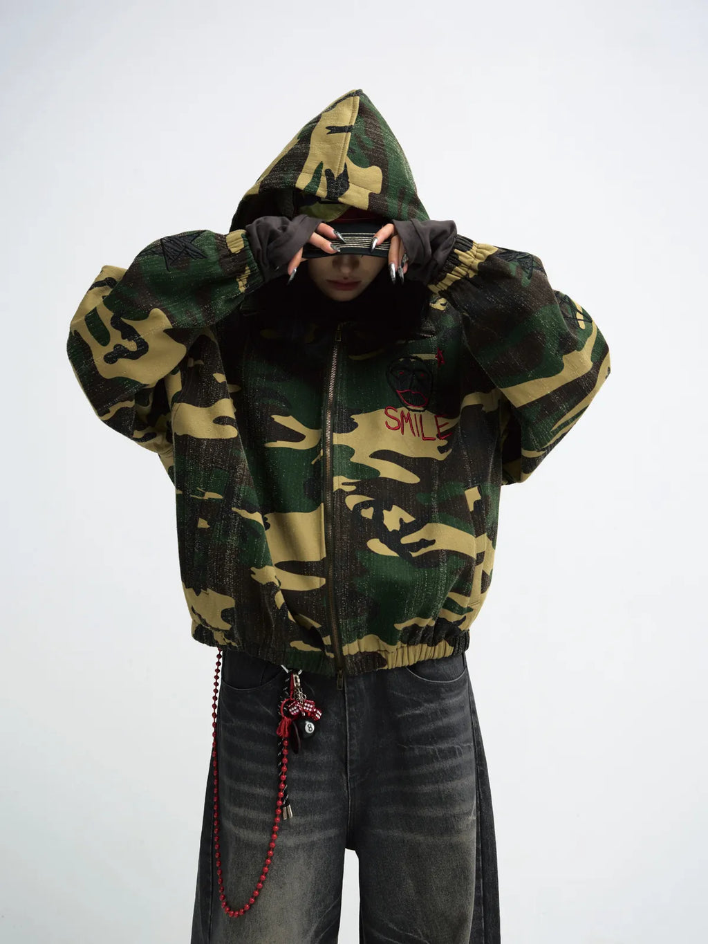 Peoplesense Punk Camouflage Hooded Jacket