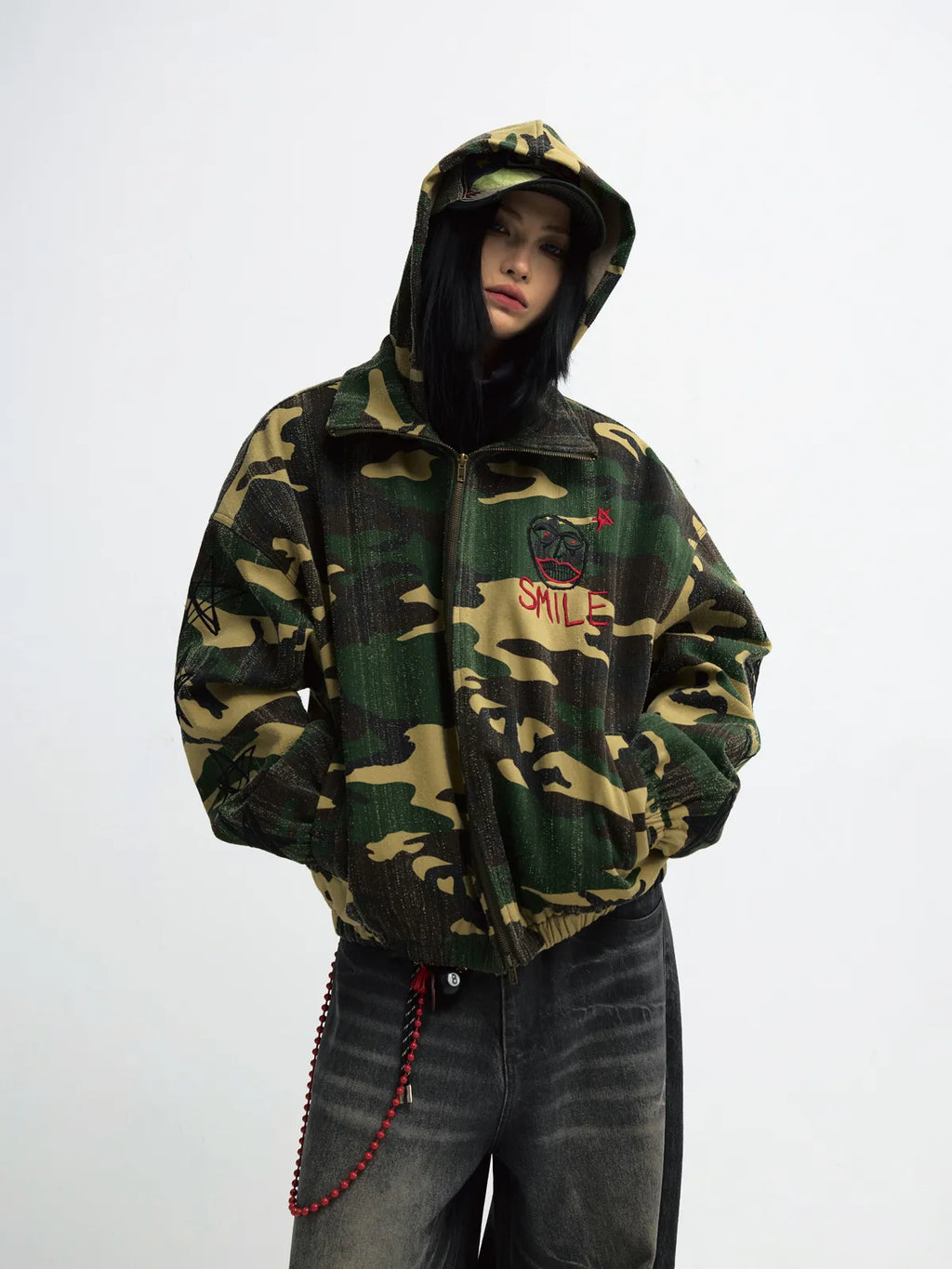 Peoplesense Punk Camouflage Hooded Jacket