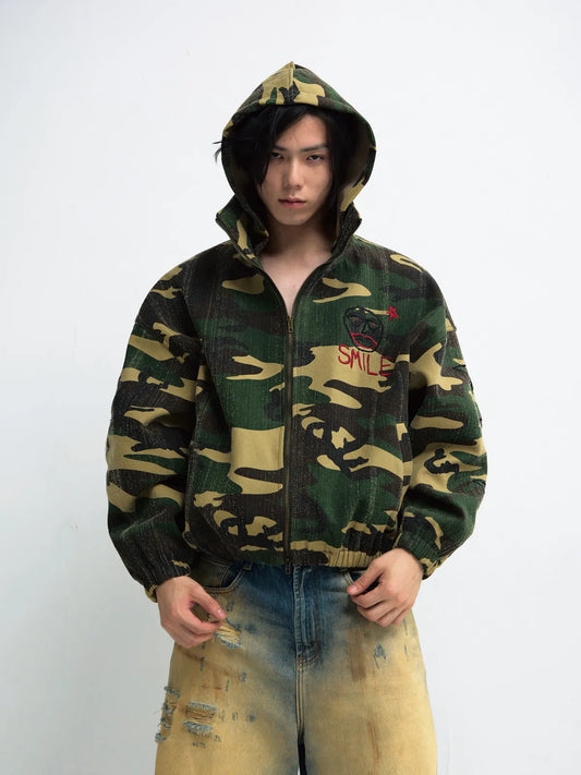 Peoplesense Punk Camouflage Hooded Jacket