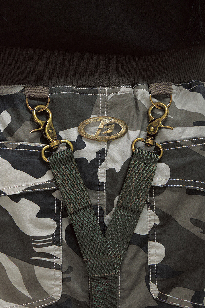 Peoplesense Punk Camo Zipper Slit Skirt