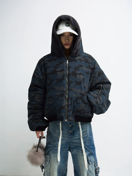 Peoplesense Reversible Camo Sherpa Hooded Jacket