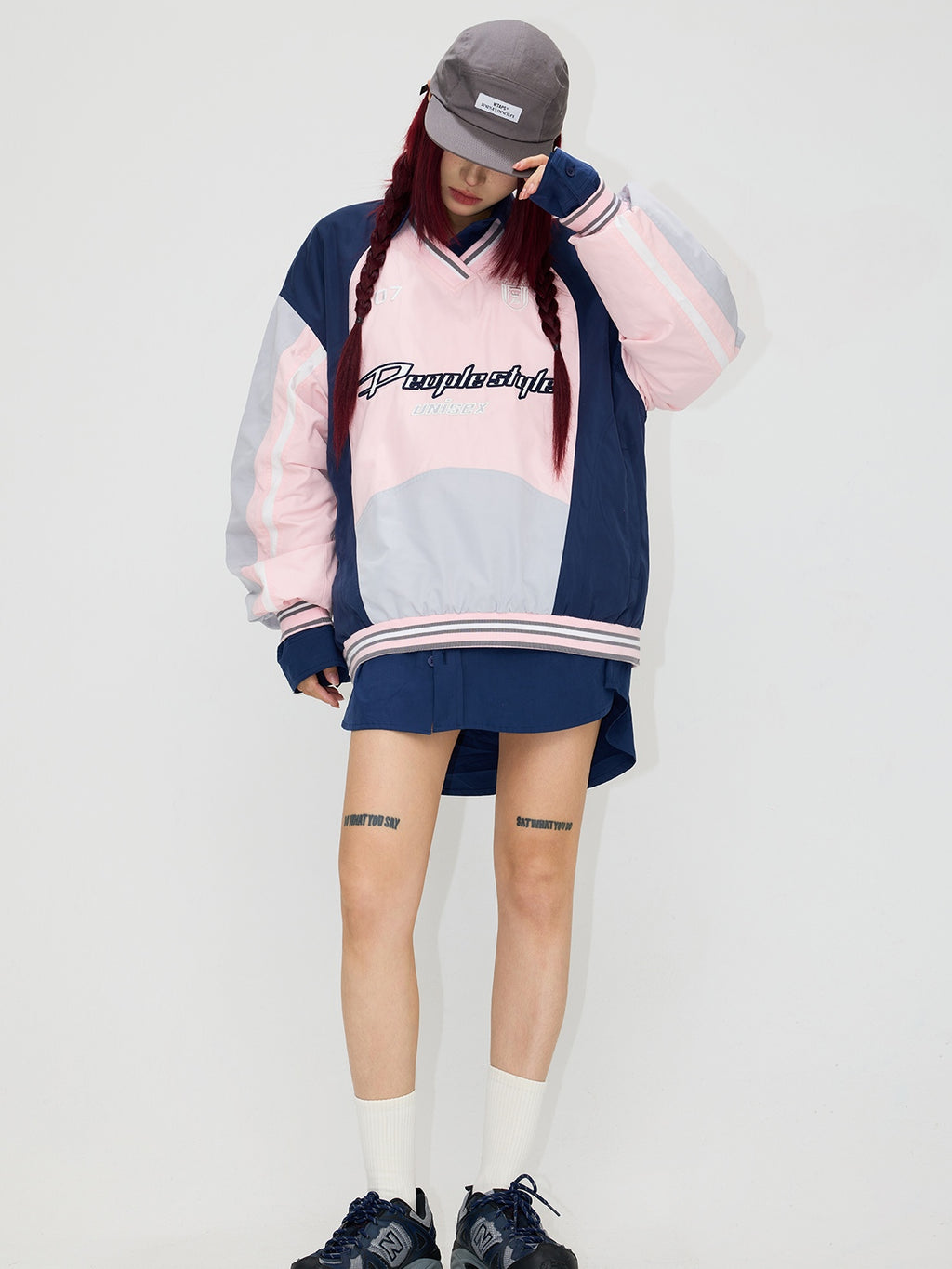 Peoplesense Rugby V-Neck Colorblock Sweatshirt
