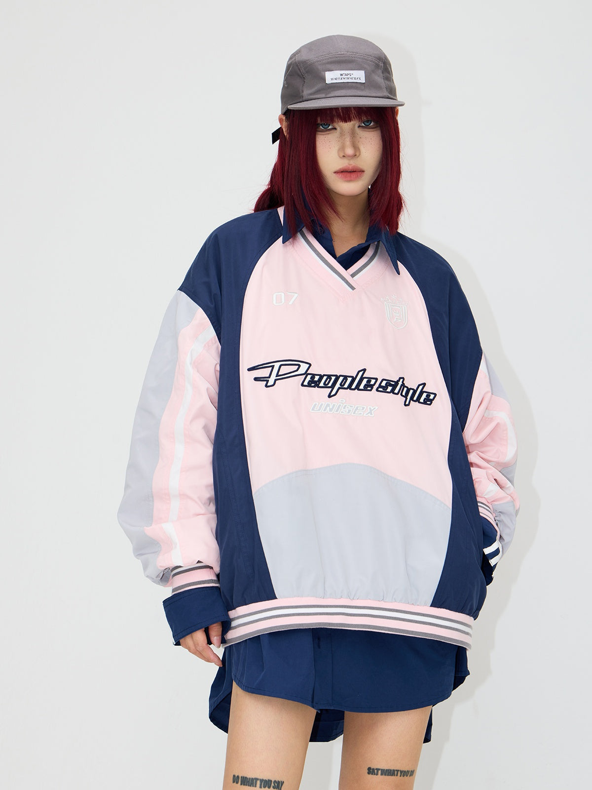 Peoplesense Rugby V-Neck Colorblock Sweatshirt