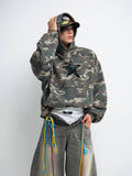 Peoplesense Vintage Camouflage Embroidered Hoodie