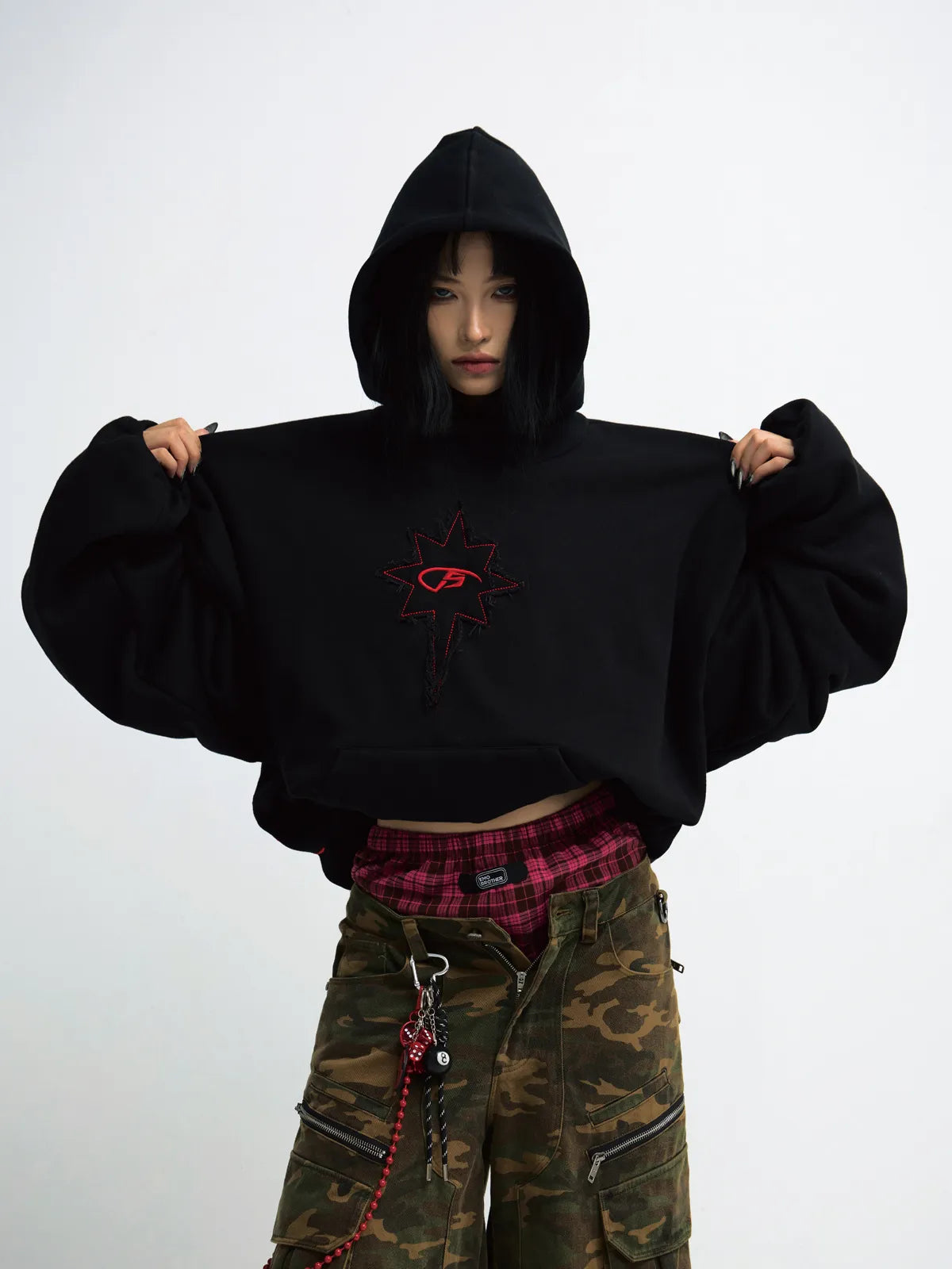 Peoplesense Vintage Embroidered Oversized Hoodie