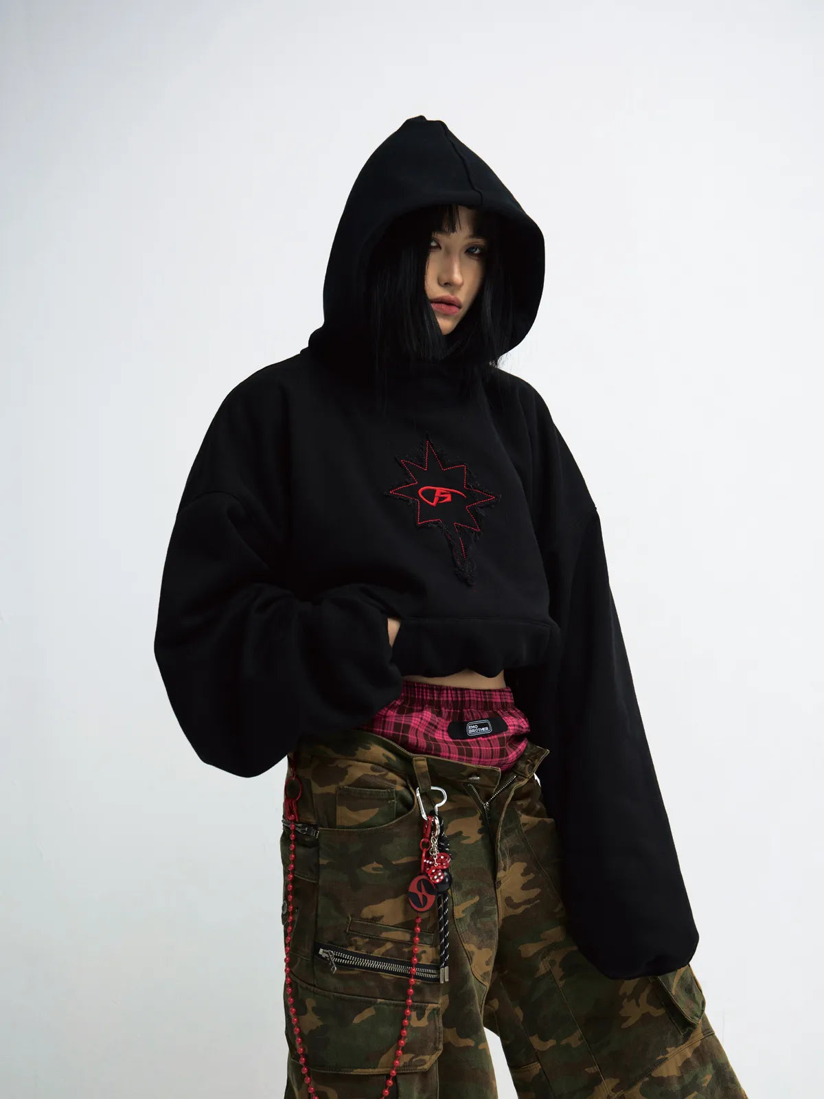Peoplesense Vintage Embroidered Oversized Hoodie