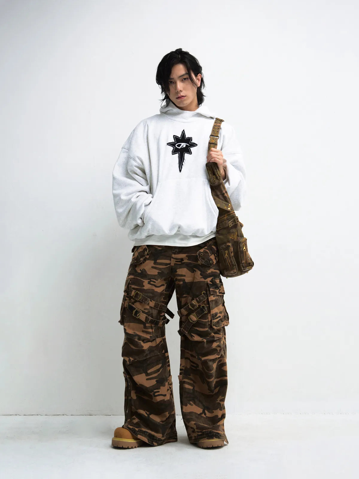 Peoplesense Vintage Embroidered Oversized Hoodie