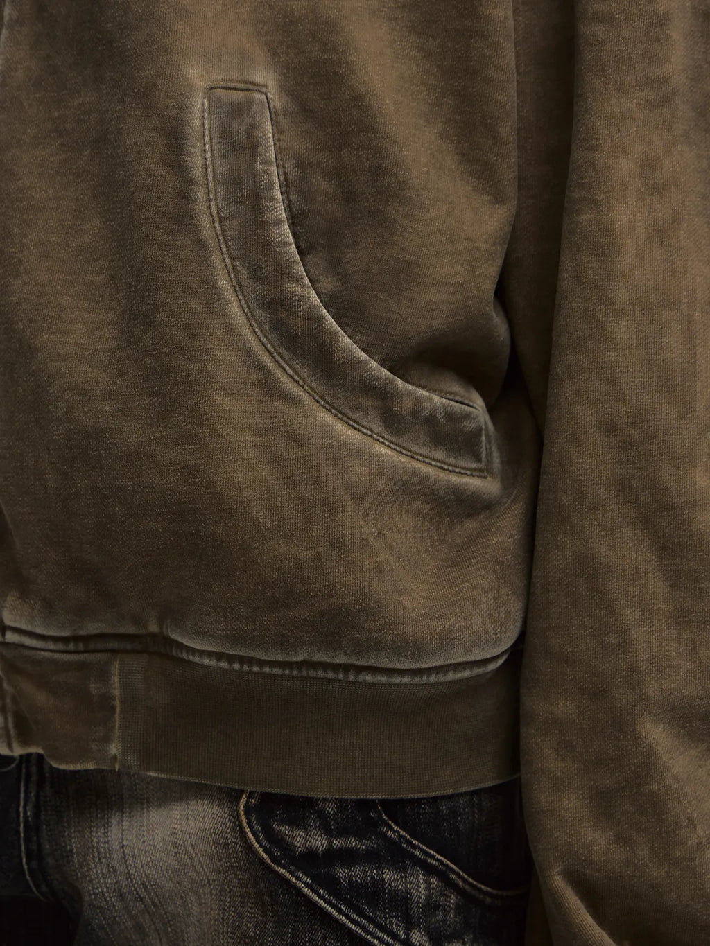 Peoplesense Vintage Knit Zip Up Hoodie Brown