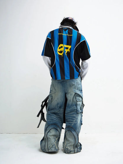 Peoplesense Vintage Wash Pleated Wide Leg Jeans