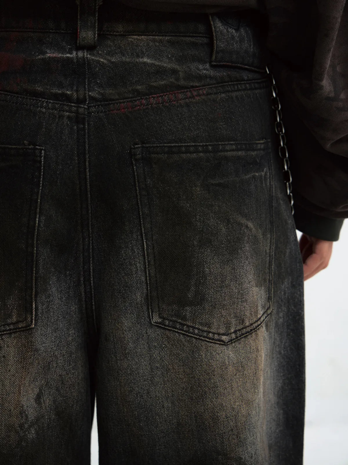 Peoplesense Vintage Washed Black Wide Leg Jeans