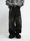 Peoplesense Vintage Washed Black Wide Leg Jeans