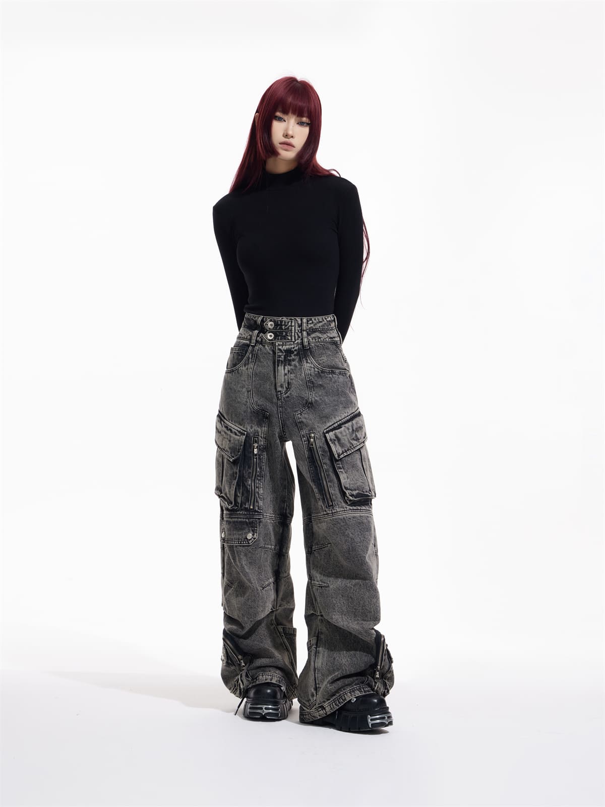 Peoplesense Washed Grey Wide Leg Jeans（Limited） – peoplesense