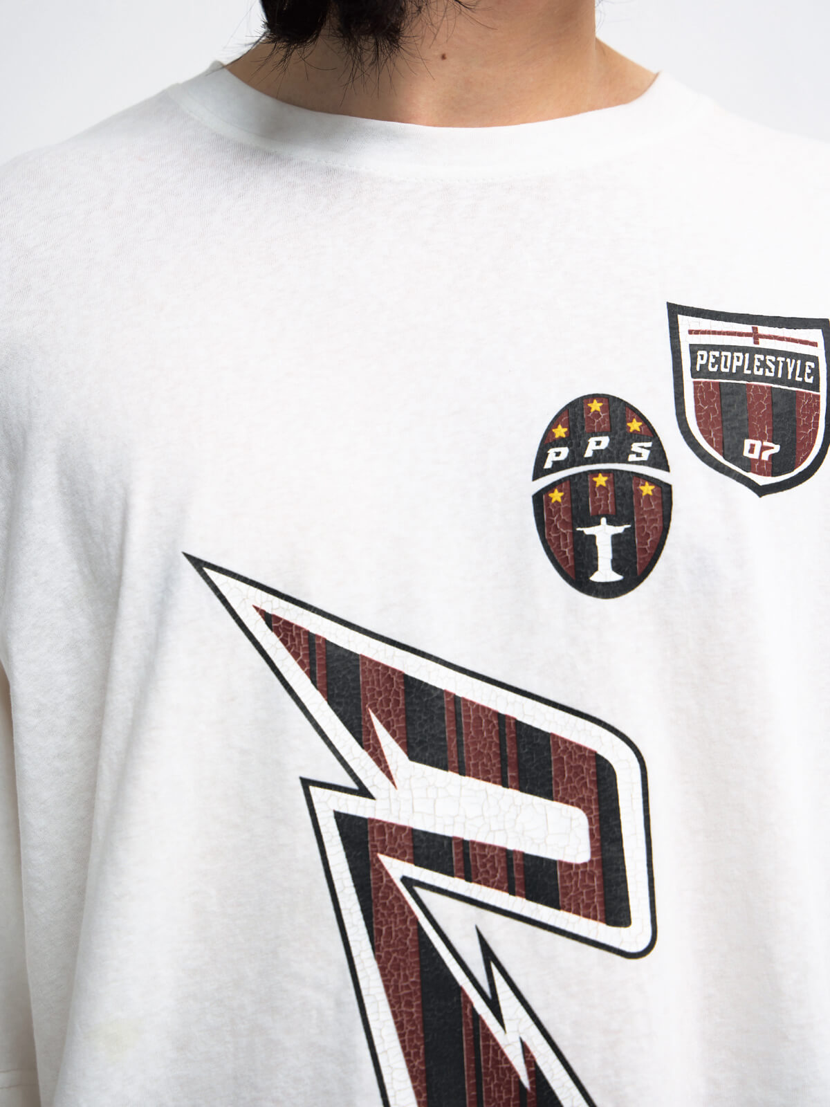 Peoplesense White Fake Two-Piece Racing Sweatshirt