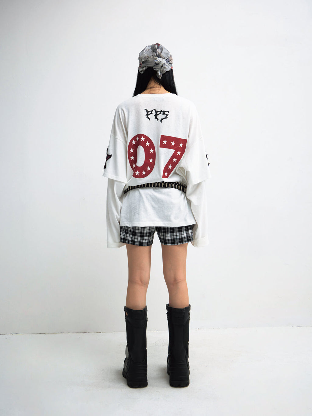 Peoplesense White Fake Two-Piece Racing Sweatshirt