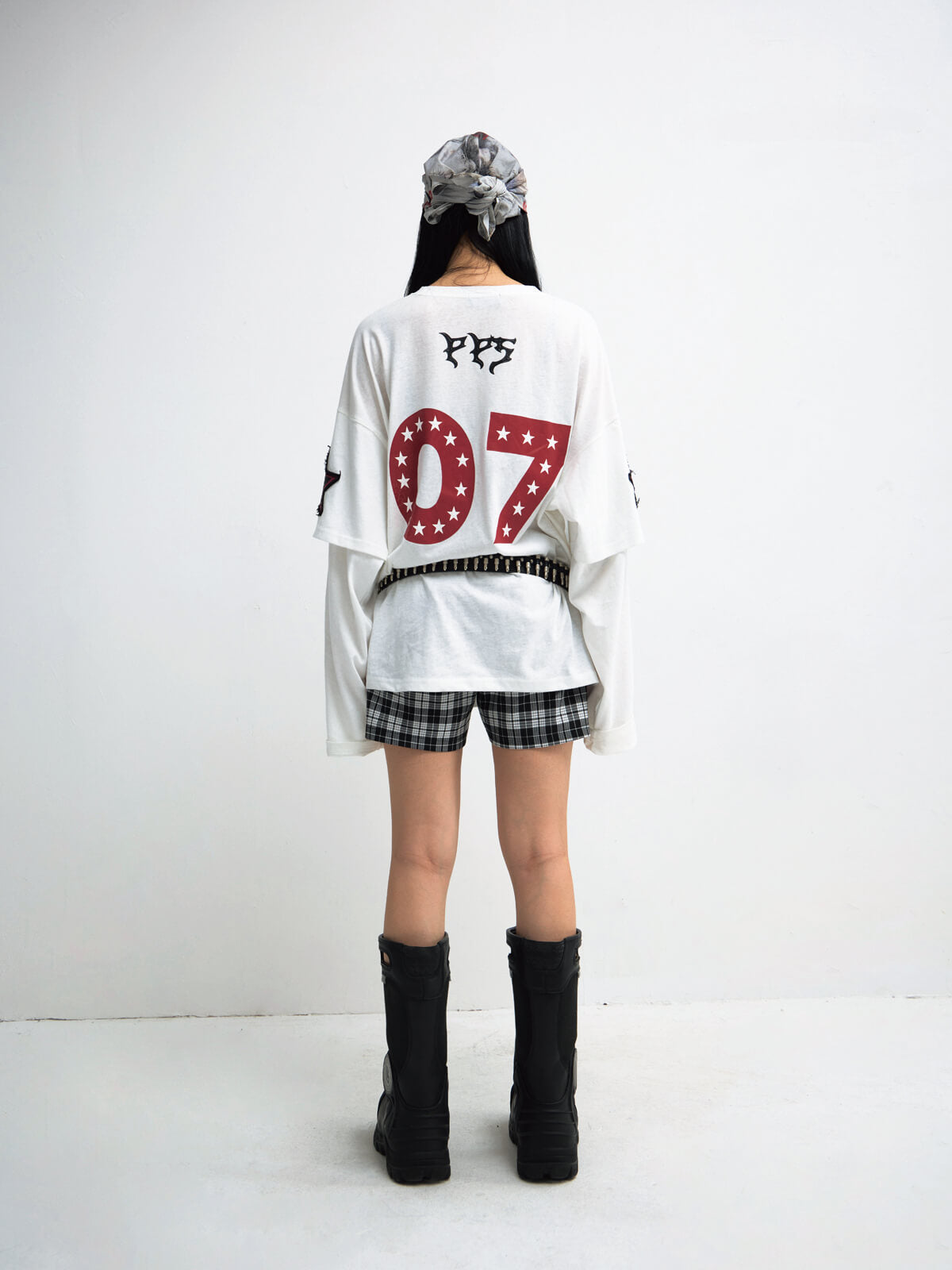 Peoplesense White Fake Two-Piece Racing Sweatshirt