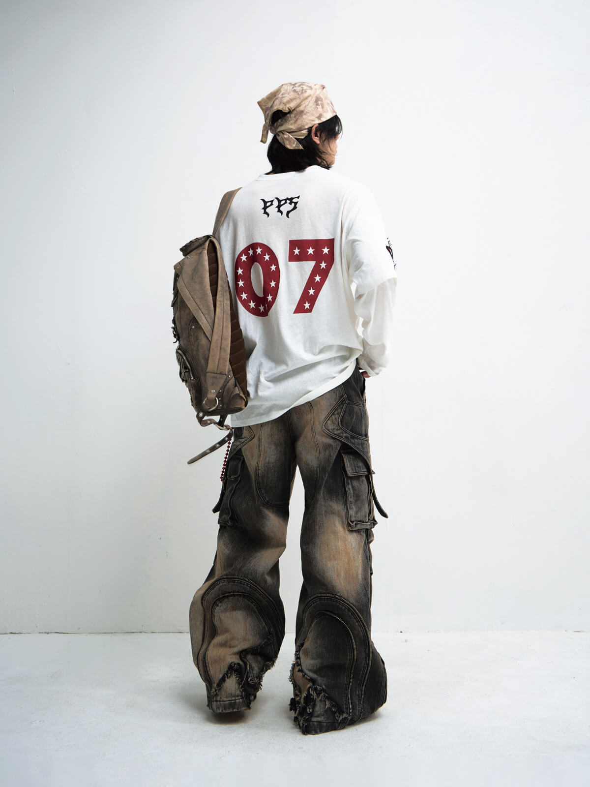 Peoplesense White Fake Two-Piece Racing Sweatshirt