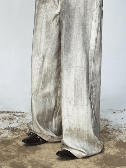 Peoplesense Distressed Dyed Wide-Leg Jeans