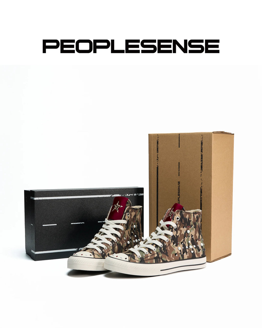 Peoplesense Camouflage High-Top Canvas Sneakers