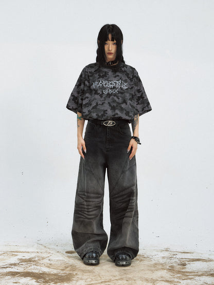 Peoplesense Punk Camo Oversized T-Shirt