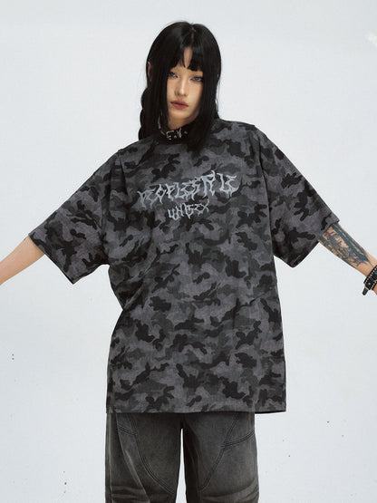 Peoplesense Punk Camo Oversized T-Shirt