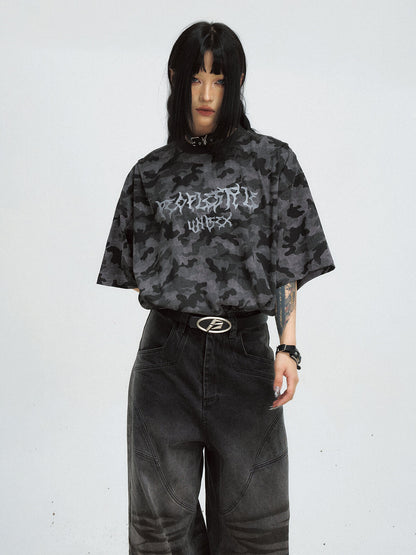 Peoplesense Punk Camo Oversized T-Shirt